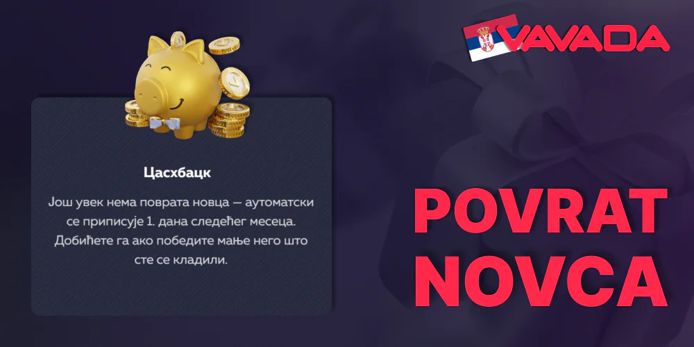 10% mesečno vračilo denarja na Vavada Srbija